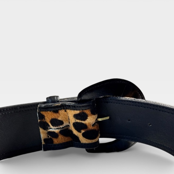 Vintage Avignon Leopard Hair-On Leather Belt Wide Statement Belt Sz Small - Picture 12 of 12